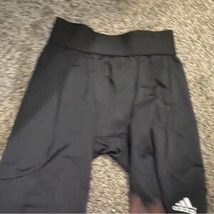 Adidas Black Performance Shorts and nike combat underwear